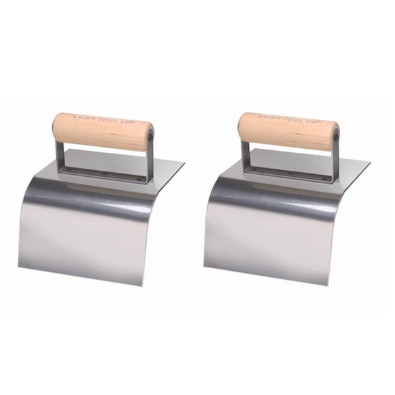 Kraft Tool Co. CF193 6 in. x 5 in. Curb Tool with 2 in. Radius and Wood Handle, 2-Pack