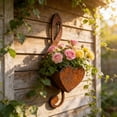 thumbnail image 7 of Metal Hanging Flower Pot for Outdoor Garden Wall, Heart Shaped Planter with Iron Bracket for Patio Balcony Yard Decor, 7 of 7