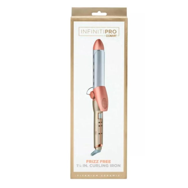 InfinitiPro by Conair Frizz Free 1 1/4inch Curling Iron, Rose Gold