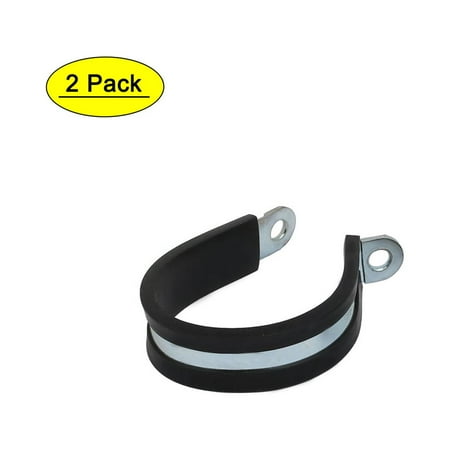 

45mm Dia EPDM Lined R Shaped Zinc Plated Pipe Clip Cable Clamp 2pcs