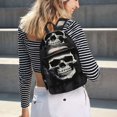 thumbnail image 5 of Disketp Magician Hat Skull print Canvas Backpack Lightweight Travel Daypack Student Rucksack Laptop Backpack-Small, 5 of 5