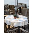 thumbnail image 2 of Outdoor Tablecloth with Umbrella Hole for Patio/Picnic/Party/Camping, Botanical Leaves Waterproof Table Cloth Round Cover Washable, Orange Gray Blue Leaf Branches Modern (Dia 54"), 2 of 9