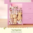 thumbnail image 4 of Low Loft Bed Twin Size with 8 Storage Drawers, Twin Loft Bed with LED Lights and Play Zone, Metal Loft Bed with Under-bed Play Space, No Box Spring Needed, Pink, 4 of 10
