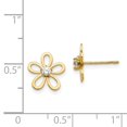 thumbnail image 2 of 14k Yellow Gold Cubic Zirconia Mini Flower Post Earrings - Measures 11x11mm Wide, 2 of 2