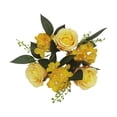 thumbnail image 2 of 20cm Pillar Candle s Wreath Flower Garland Artificial Flowers for Tabletop Yellow, 2 of 8