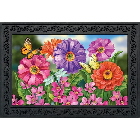 Briarwood Lane Zinnias In Bloom Spring Doormat