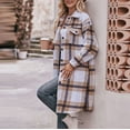 thumbnail image 5 of New Plus Size Plaid Jackets for Womens 2024 Autumn and Winter Loose Plaid Printed Hatless Jacket Tops, 5 of 8