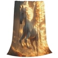 thumbnail image 2 of Zufioo Golden Winged White Horse Fleece Blanket Queen Size,Plush Bed Blanket,Ultra Soft Throw Blanket,Plush Fuzzy Cozy Blanket Perfect for Bed,Couch-40"x30", 2 of 7