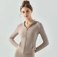 thumbnail image 2 of Chaqueta deportiva para exteriores, sudadera con capucha y cremallera informal de corte entallado para mujer, ropa de yoga, chaqueta de manga larga para correr y hacer ejercicio para otoño e invierno, 2 of 3