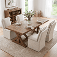 thumbnail image 5 of Usaint Upholstered Dining Chair with Casters and Storage, Fabric Chair for Dining Room, Home Office and Living Room, Cream, 5 of 9