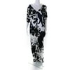 Pre-owned|Escada Womens Abstract Silk Blend V-Neck Dress White Blue Size 42