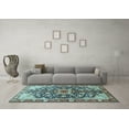thumbnail image 3 of Ahgly Company Indoor Rectangle Medallion Light Blue Traditional Area Rugs, 7' x 9', 3 of 4