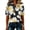 White, variant on JULMCOMO Polo Shirts for Women Floral Print Short Sleeve Collared Button Loose Trendy Polo Shirts Daily Soft Summer Clothes Blue 3XL