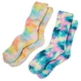 thumbnail image 2 of Gilbin 2 Pair Womens Warm Super Soft Plush Slipper Sock Winter Tie Dye Slipper Fuzzy Socks Crew Socks Casual Home Sleeping Fuzzy Cozy Sock, 2 of 10
