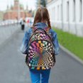 thumbnail image 6 of FORMRS Unisex Backpack Elementary School Travel Bookbag with Reflective Stripes, Beige Wavy Plaid, 6 of 7
