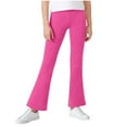 thumbnail image 5 of Babcutegg Pants for Kid Girls Full Length Wide Leg Elastic Waist School Uniform for Kids Hot Pink Size 5, 5 of 6