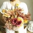 thumbnail image 4 of Ramo de novia otoñal con flores de color naranja hechas a mano para bodas y decoración del hogar, 4 of 7