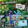 thumbnail image 3 of Zing StikBot Single Pack - Includes 1 StikBot - Collectible Action Figures and Accessories, Stop Motion Animation, Ages 4 and Up (Solid Black Sparkle), 3 of 6