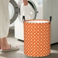 thumbnail image 4 of Lsque Orange And White Polka Dot pattern Laundry Hamper Basket, Tall Woven Rope Hamper Basket for Clothes, Lightweight Storage Basket, Collapsible Waterproof-Medium, 4 of 8