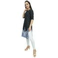 thumbnail image 2 of Bimba Tunique Imprimée Noire en Georgette Kurta Indienne Longue Blouse-22, 2 of 9