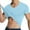 Light Blue, variant on Yteetum Red Shirts for Men Summer Solid Color V-Neck Pullover T-Shirt Tops Men's Fitness and Outdoor Seamless Stretch Comfortable Lightweight Tight Tops