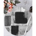 thumbnail image 2 of Round Placemats Set of 4 Black Grey Paint Place Mats Washable Woven Placemat Graffiti Abstract Art Circle Braided Table Mat for Kitchen Dining Table Party Home Decor 15 Inch, 2 of 8