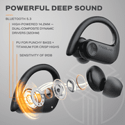 TREBLAB X3 Pro True Wireless Bluetooth Running Headphones, Comfortable Earhooks, 145H Playtime, IPX5 Waterproof