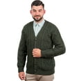 thumbnail image 2 of SAOL Aran Cable Knit Fisherman Cardigan Sweater 100% Merino Wool Men's Irish Button Up V-Neck Jacket Made in Ireland, 2 of 6