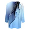 thumbnail image 5 of Besolor Hauts d'Été pour Femmes 2024 Mode Imprimé Col Rond T-Shirts Habillés Décontractés Blouse Manches 3/4 et Hauts, 5 of 5