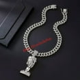 thumbnail image 2 of HOOUN Pharaoh Cuban Necklace Hip Hop Jewelry Alloy Pendant 13Mm Men's Necklace Set-Gold, 2 of 5