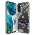 thumbnail image 3 of MUNDAZE Motorola One 5G Shockproof Clear Hybrid Protective Phone Case Halloween Skeleton Heart Hands Spooky Spider Web Cover, 3 of 5