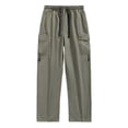 thumbnail image 2 of Cargo Sweatpants for Men 2025 Elastic Waist Drawstring Loose Casual Outdoor Work Pants with Pockets Mens Trousers, 2 of 5