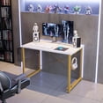 thumbnail image 3 of ZXNYH 63 inch Super Large Computer Writing Desk Gaming Sturdy Home Office Desk, Work Desk with A Storage Bag and Headphone Hook, Vintage, 3 of 7