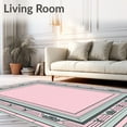 thumbnail image 2 of ODIKA 6'x9' Machine Washable Non-Slip Area Rug, Art Lattice Motif with Elegant Borders High Traffic Rug with Pad, Pink, 577445, 2 of 8