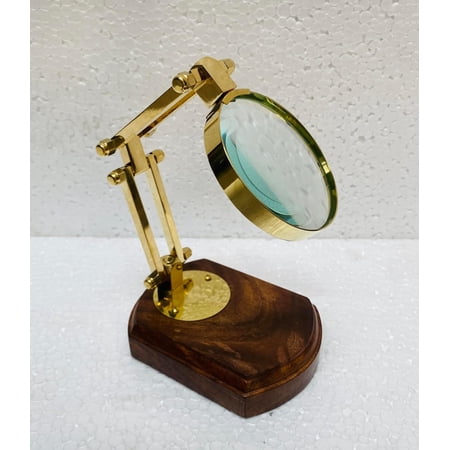 Brass Table Top Desk Top Magnifier 12" Adjustable Magnifying Glass