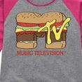 thumbnail image 3 of MTV Logo - Burger Logo - Toddler And Youth Girls Raglan Graphic T-Shirt, 3 of 5