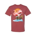 thumbnail image 2 of Wild Bobby, Flamingo Love Print, Animal Lover, Men Graphic Tee, Vintage Heather Red, Small, 2 of 4