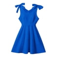 thumbnail image 2 of WEIWEN Girls Dresses Casual Summer Bowknot Tie Straps Sleeveless V Neck Sundress 2026 Kids Clothes Fashion Toddler Girl Dress 3-10 Years Blue, 9-10 Years, 2 of 4