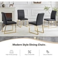 thumbnail image 4 of StnTalk Black Dining Room Chairs Set of 4, Faux Leather Upholstered Dining Chairs with Thick Cushion Seat, Armless Metal Leg Chairs for Family Dining & Restaurant Use, 4 of 7