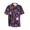 thumbnail image 2 of Balery Halloween Sweet Candy Print Men's Hawaiian Shirts Short Sleeve Beach Shirt Relaxed Fit Vacation Button Down Shirts-Medium, 2 of 9
