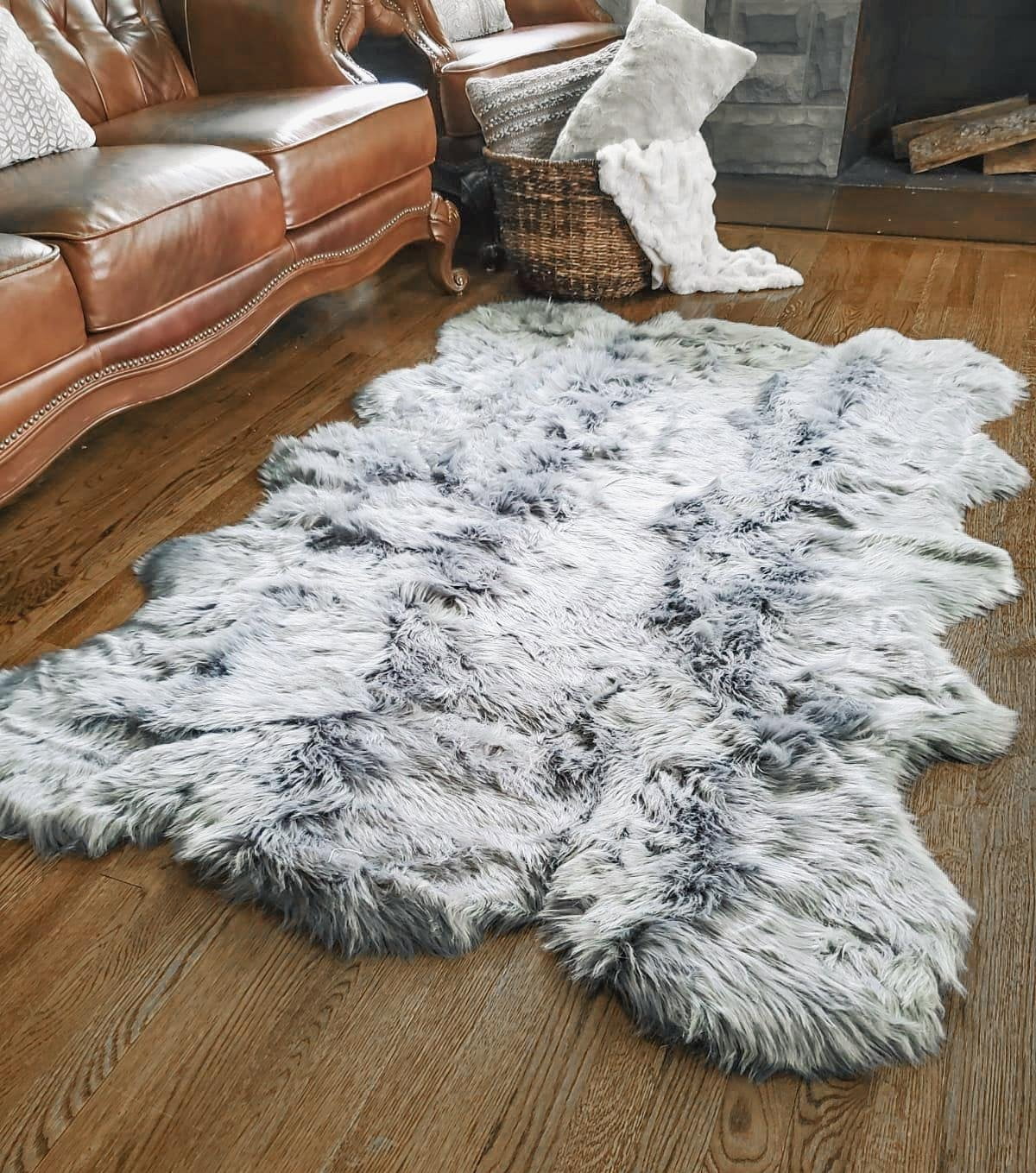 Genuine Sheepskin Fur Area Rug Fluffy Living Room Hairy Carpet 100% Natural Warm 