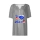 thumbnail image 4 of Fiudx Ropa de Mujer Blusa de Manga Corta Estampada a La Moda para Mujer, Blusas Informales con Cuello En V, 4 of 4