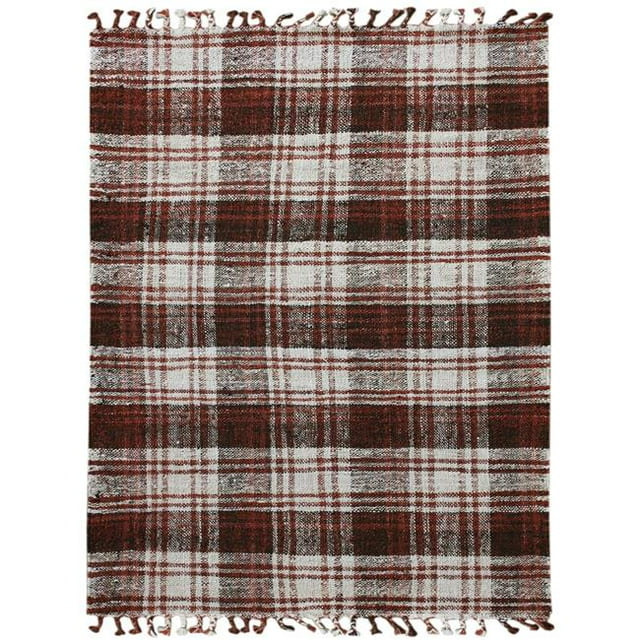 Amer Tapis HMP40576 Hampton Tissé à la Main Zone Tapis & 44; Brique Rouge - 5 Pi x 7 Pi 6 Po.