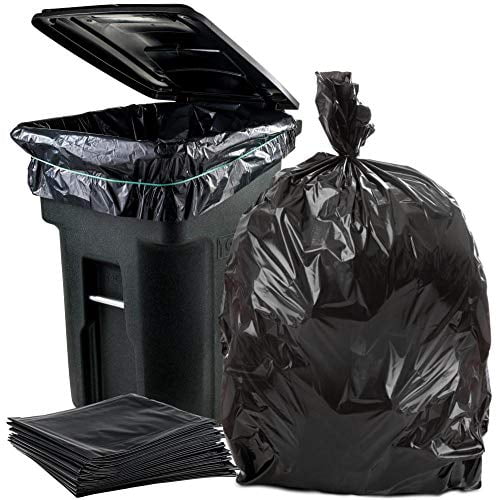 Plasticplace 95-96 Gallon Garbage Can Liners â”‚ 3 Mil â”‚ Black Heavy ...