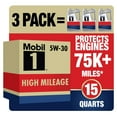 thumbnail image 3 of Mobil 1 High Mileage Full Synthetic Motor Oil 5W-30, 5 Quart (Pack of 3), 3 of 10