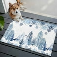 thumbnail image 5 of Blue Christmas Bathroom Rug Washable 2x3 Entryway Rug Non Slip Xmas Tree Snowflake Elk Winter Front Door Mat Low Pile Indoor Doormat Throw Floor Carpet for Kitchen Bedroom Entrance, 5 of 8