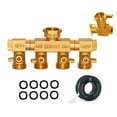 thumbnail image 2 of Heavy Duty 4-Way Brass Garden Hose Splitter with Rotng Arms and Comfort Grip Valves, 2 of 7