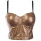 thumbnail image 2 of Top corto de mujer Soledad Correa de espagueti de cuero Oro 72x22CM 36 a 80B, 2 of 3