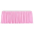 thumbnail image 1 of Faldón de mesa de 1,8 m para mesas rectangulares, mantel plisado resistente a las arrugas, mantel reutilizable con volantes., 1 of 8