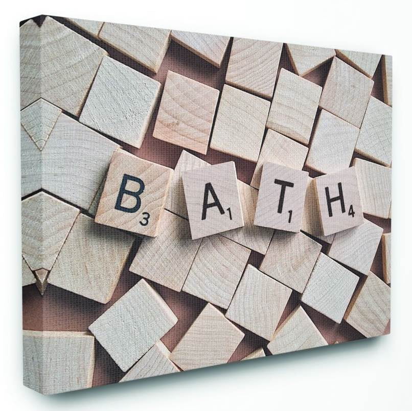 Scrabble Bathroom Wall Art Plaque 12x12 - Humorous Bathroom Decor